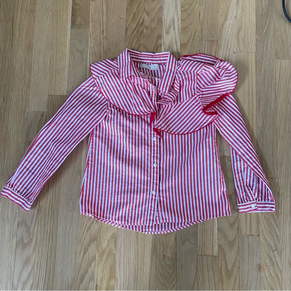 Zara Striped Button Up Shirt Size 8 EUC